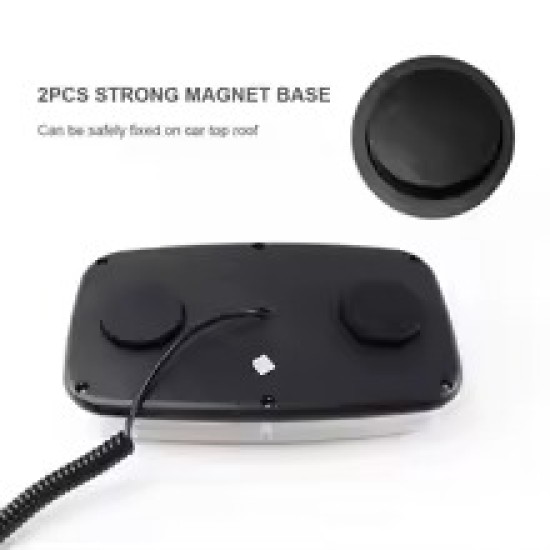 Mini Rampa Girofar Auto LED Galben – 24 LED-uri, 12V–24V, 8 Modele de Iluminare, IP67