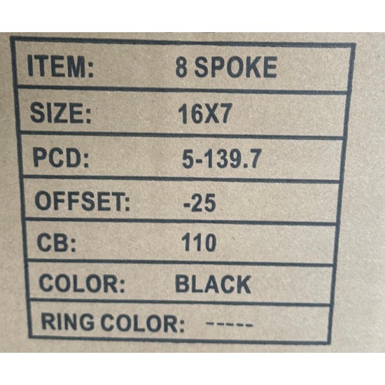 Jante din Tablă Off-Road 16x7J 5x139,7 ET‑25 CB110 – Compatibile cu Suzuki Jimny, Samurai, Lada Niva, Vitara, Kia Sorento